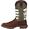 Durango Men's Western Boot, 8.5 M, Leather, 12 in H, Brown/Army Green DDB0313 - alternate 5